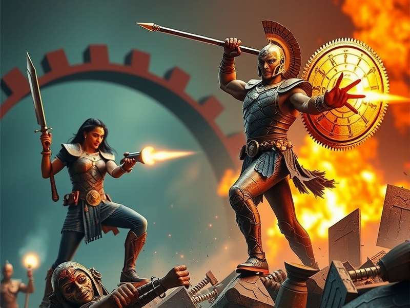 Industrial Invader Gladiator battle scene